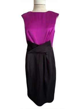 Carlisle Collection Sleeveless Bow Cocktail Dress Black & Fuchsia Orchid Size 6